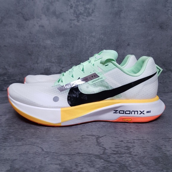NIKE ZoomX Ultrafly Trail Hiking Running Shoes Mens 10.5 White Vapor Green - Picture 2 of 6